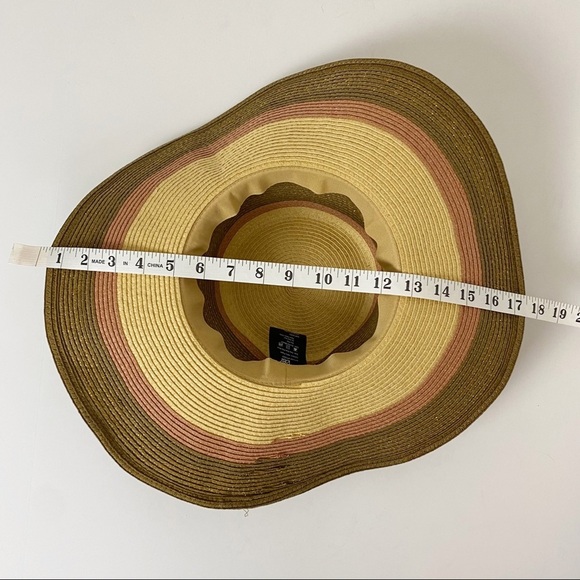 D&Y Wide Brim Sun Hat Woven 100% Paper Raffia Boho Beach Day - Picture 8 of 12